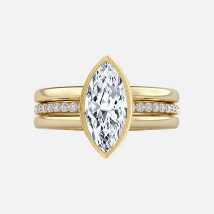 ARLETHA marquise bezel toi et moi engagement ring AG & CO Jewellery