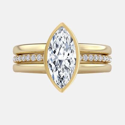 ARLETHA marquise bezel toi et moi engagement ring AG & CO Jewellery