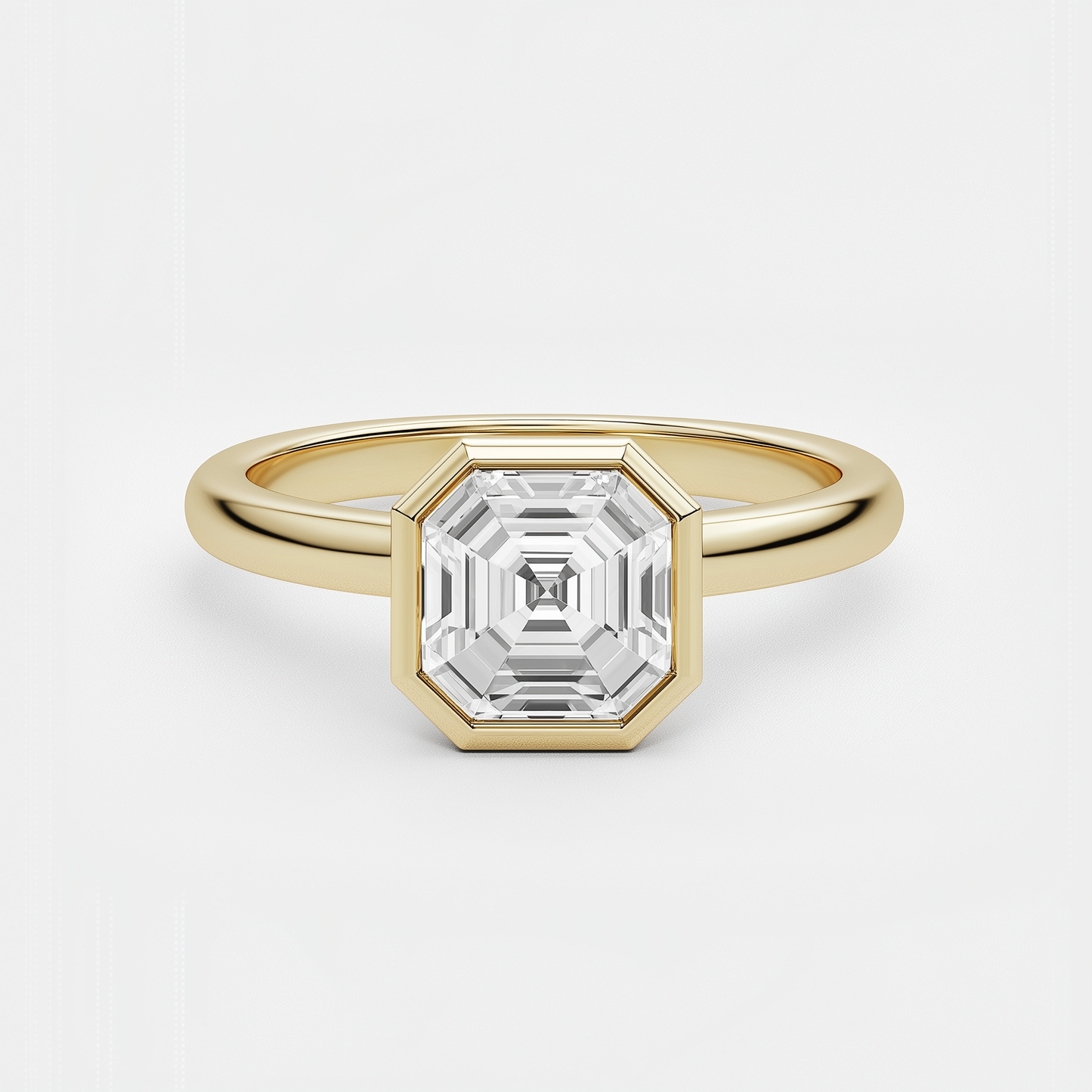 asscher bezel set solitaire