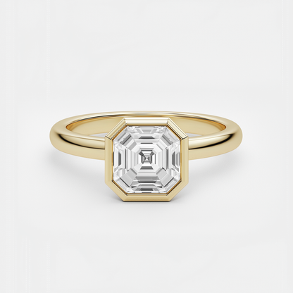 ASSCHER Bezel Set Solitaire