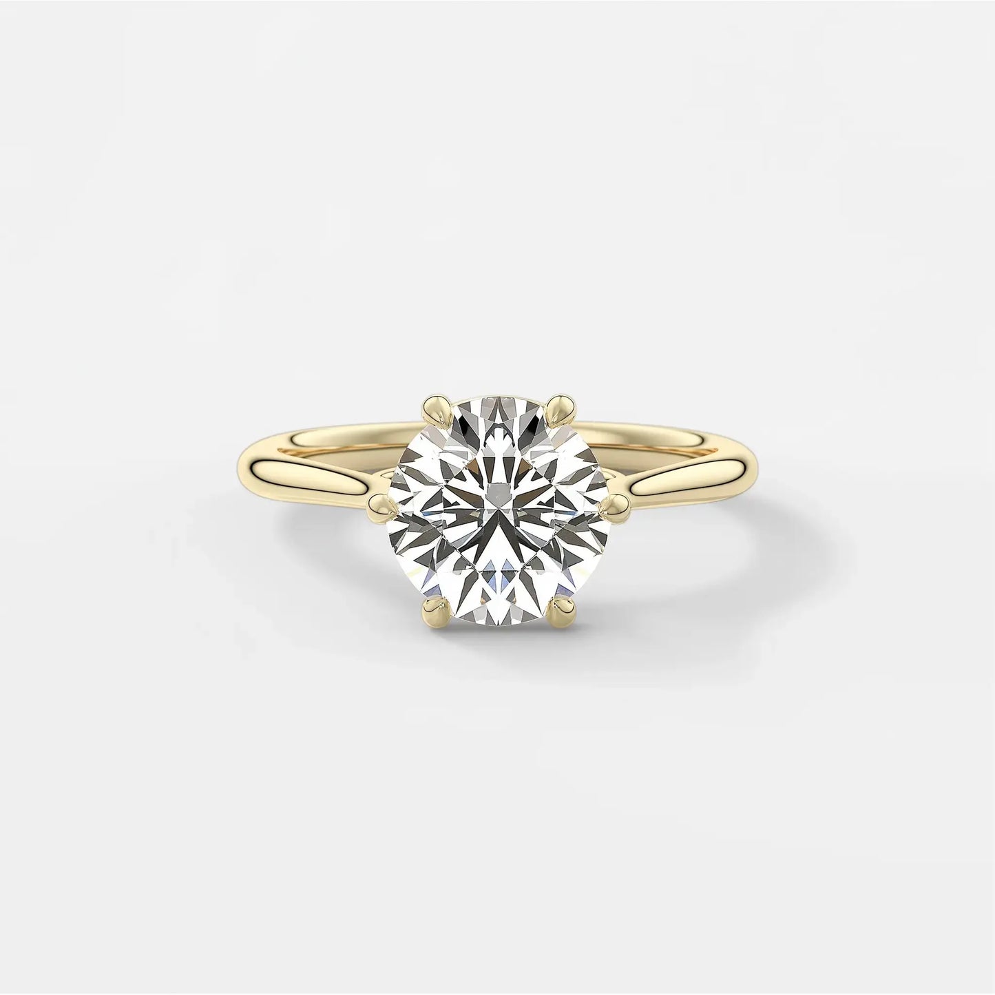 6 prong round solitaire engagement ring 18k solid yellow gold ag & co jewellery