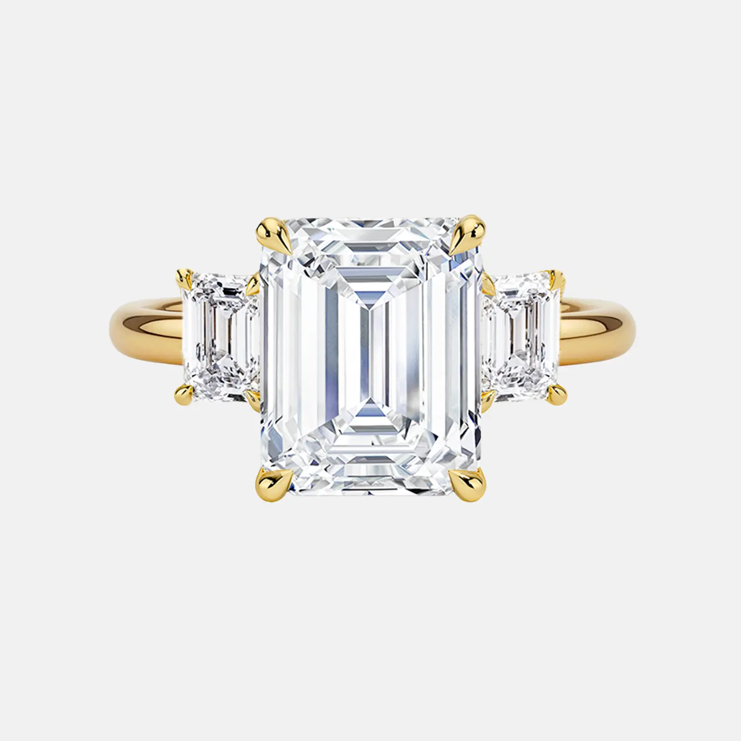 AURÉLIA emerald cut trilogy engagement ring AG & CO Jewellery