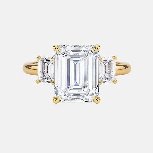 AURÉLIA emerald cut trilogy engagement ring AG & CO Jewellery