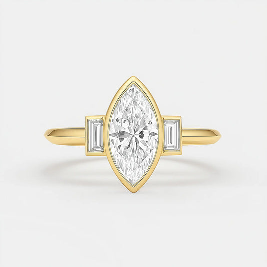AURELINE – Marquise Bezel with Baguette Accents AG & CO Jewellery