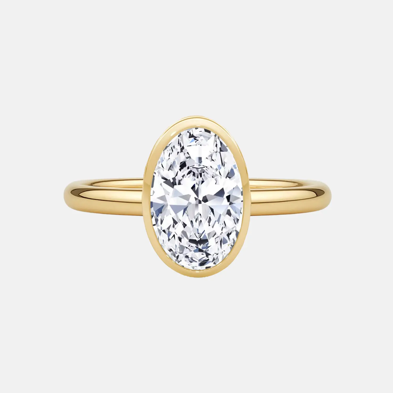 AURORA oval bezel solitaire ring AG & CO Jewellery