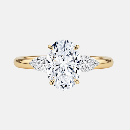 AVELINE - Oval-Cut with Pear Side Stones AG & CO Jewellery