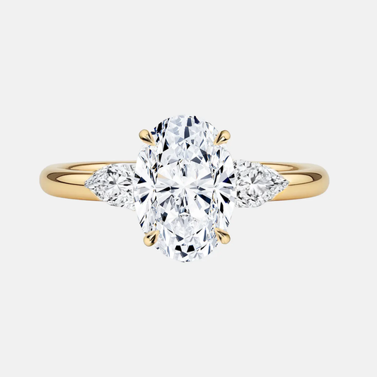 AVELINE - Oval-Cut with Pear Side Stones AG & CO Jewellery