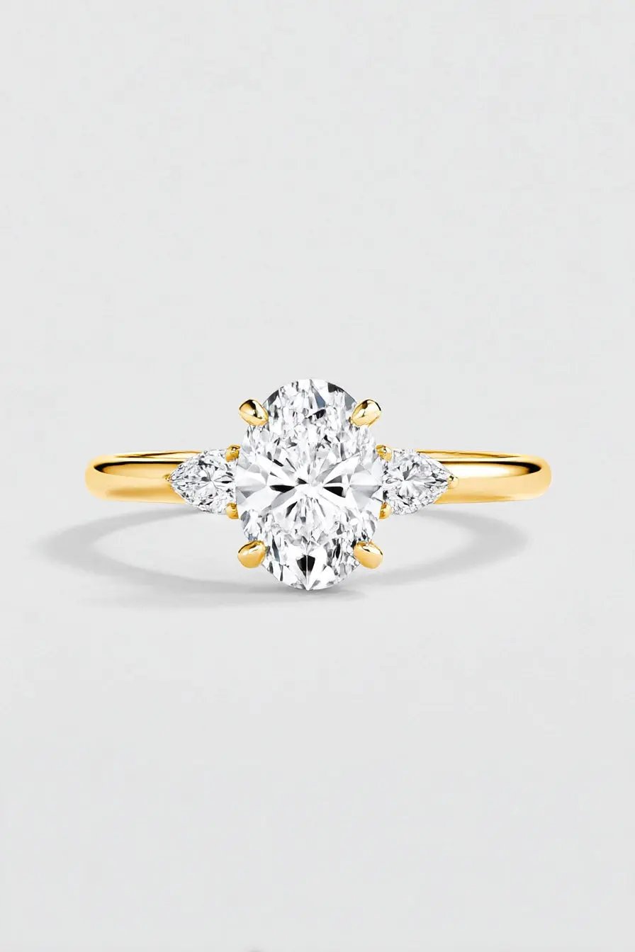 AVELINE - Oval-Cut with Pear Side Stones AG & CO Jewellery