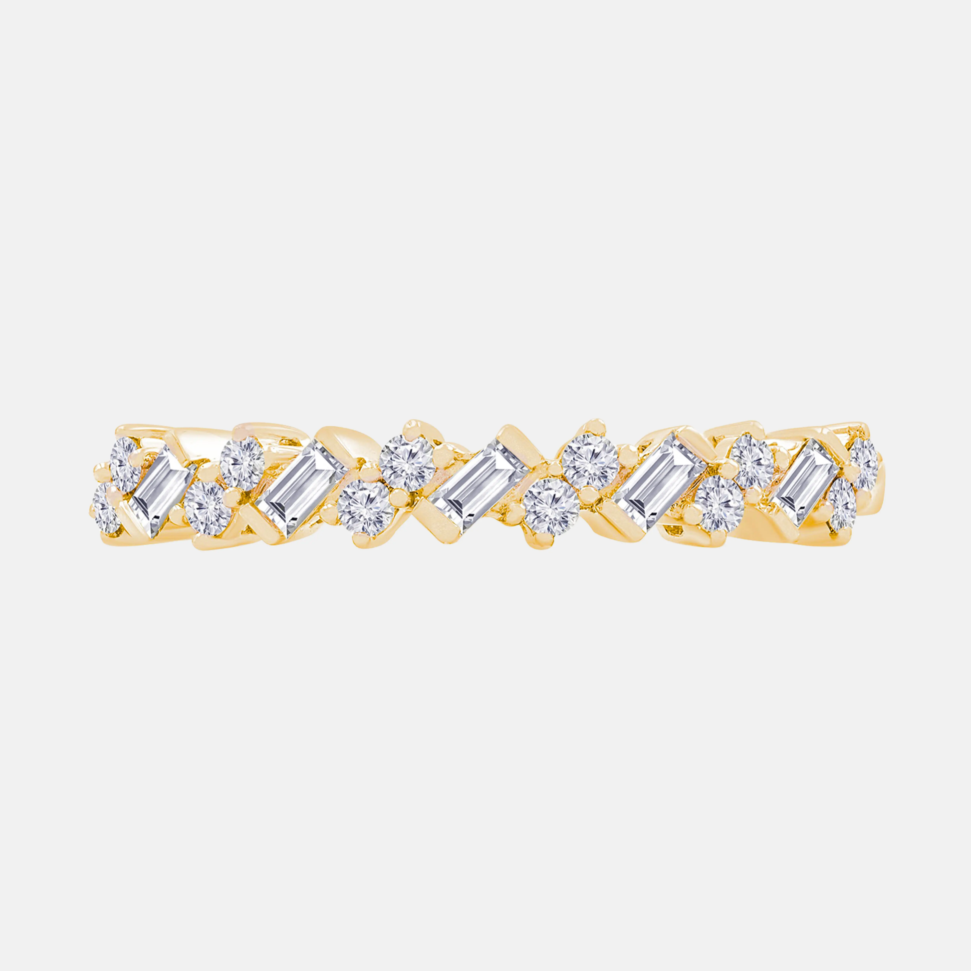 AVIA — Alternating Round & Baguette Lab-Grown Diamond Wedding Band AG & CO Jewellery