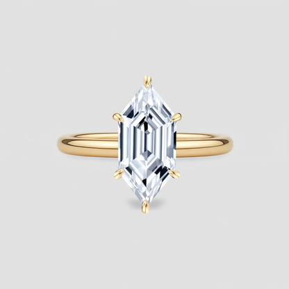 AVONLEI hexagon step-cut solitaire ring AG & CO Jewellery