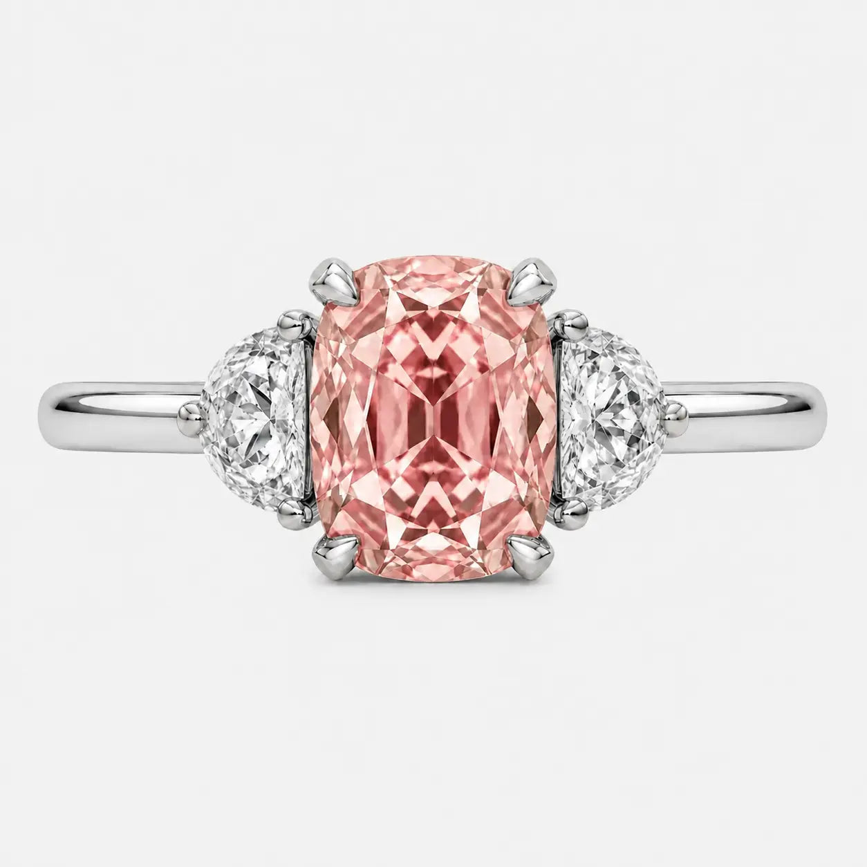 amélie radiant pink lab-grown diamond half-moon trilogy ring ag & co jewellery