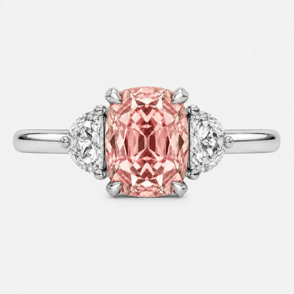 Amélie Radiant Pink Lab-Grown Diamond Half-Moon Trilogy Ring AG & CO Jewellery