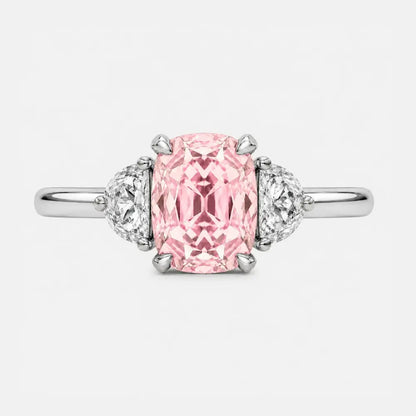 Amélie Radiant Pink Lab-Grown Diamond Half-Moon Trilogy Ring AG & CO Jewellery