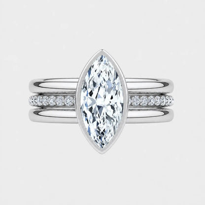 Athena Marquise Triple Band Bezel Engagement Ring AG & CO Jewellery