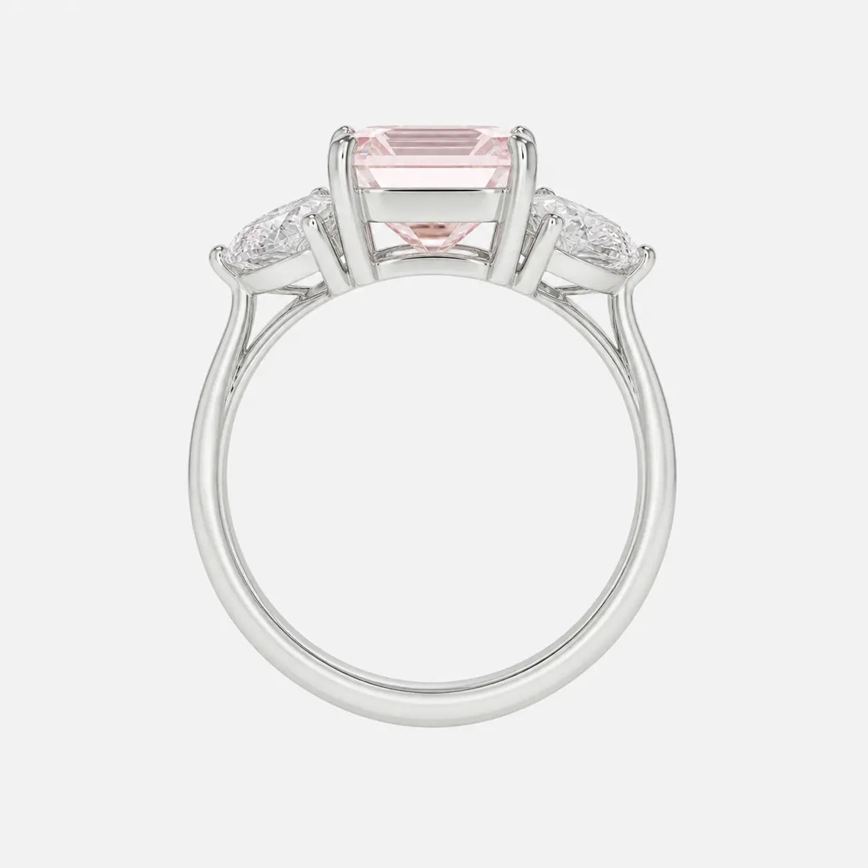 aveline pink emerald cut diamond trilliant trilogy