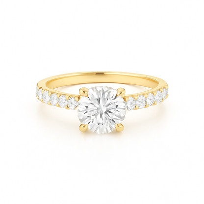 Charlene - Pavé Band Side Stone Engagement Ring AG & CO Jewellery