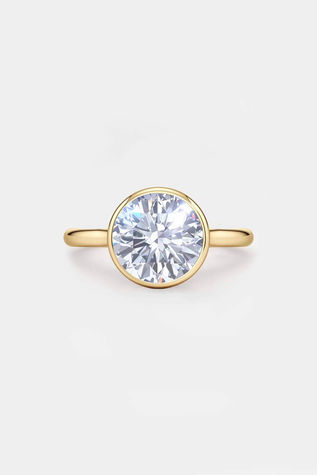 bezel round engagement ring 18k solid yellow gold ag & co jewellery