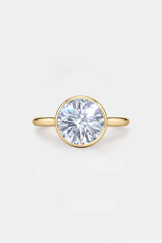 Round Bezel Solitaire Diamond Engagement Ring AG & CO Jewellery