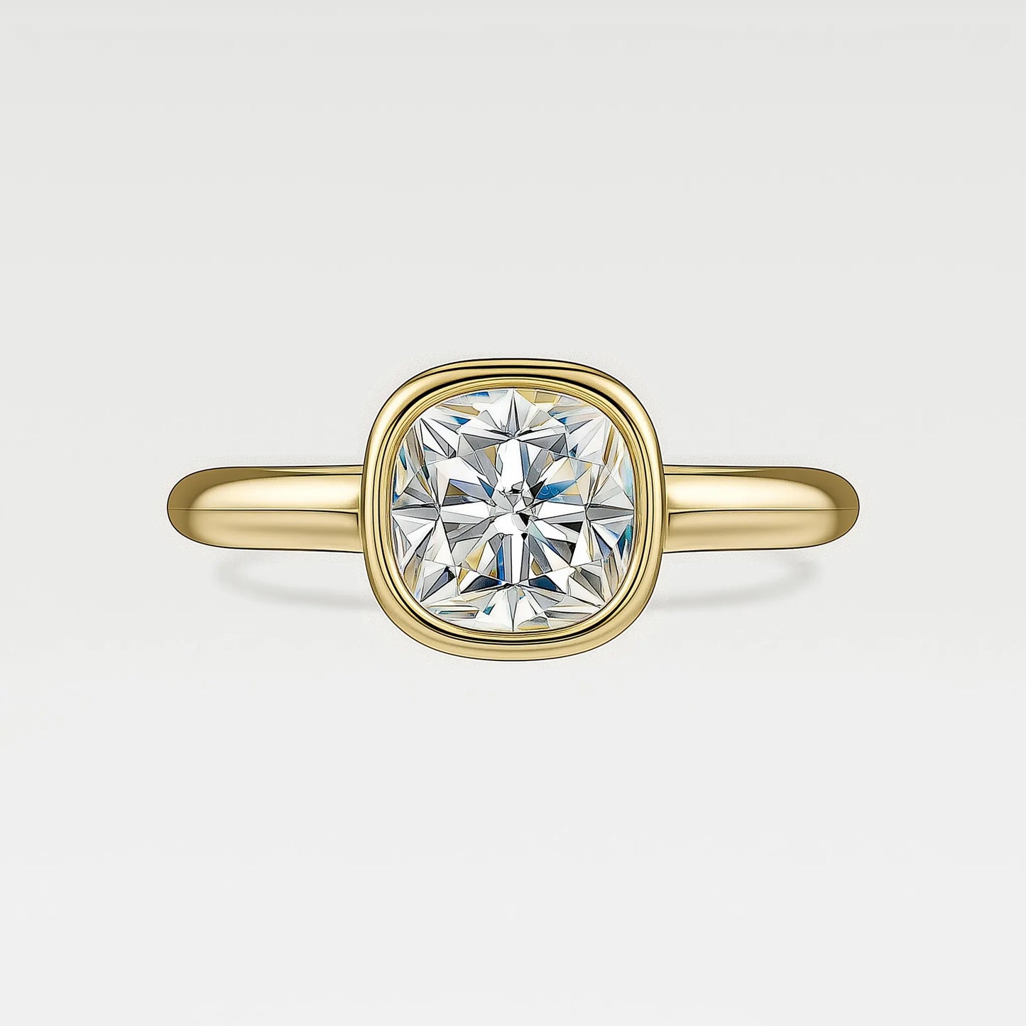 bezel cushion solitaire engagement ring ag & co jewellery