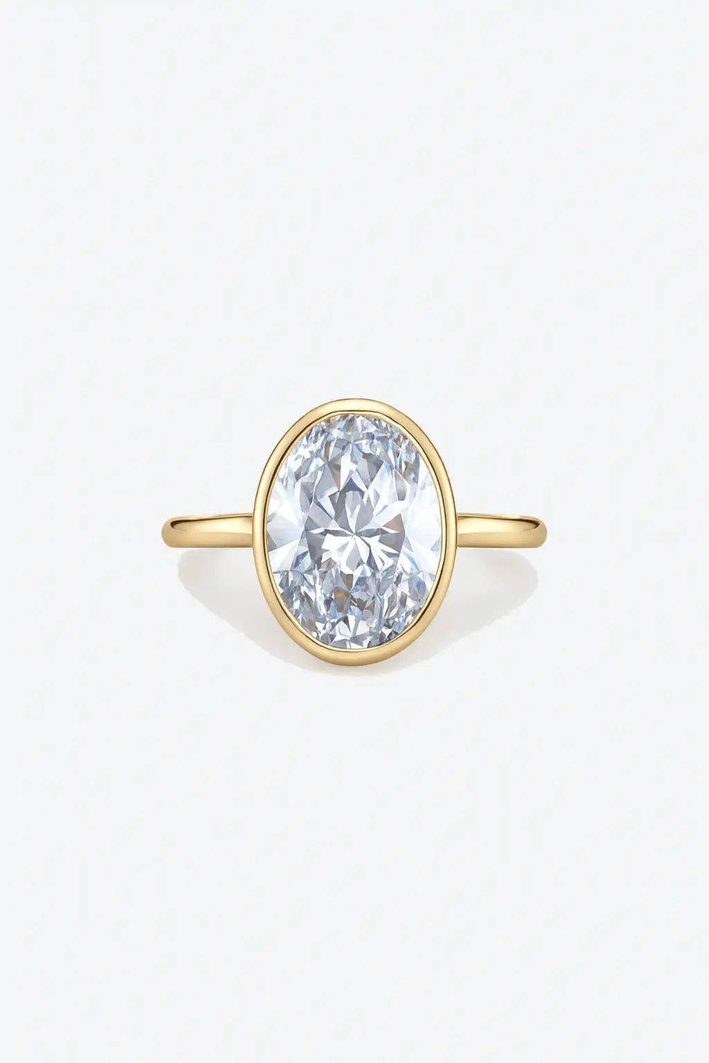 bezel oval engagement ring 18k solid yellow gold ag & co jewellery