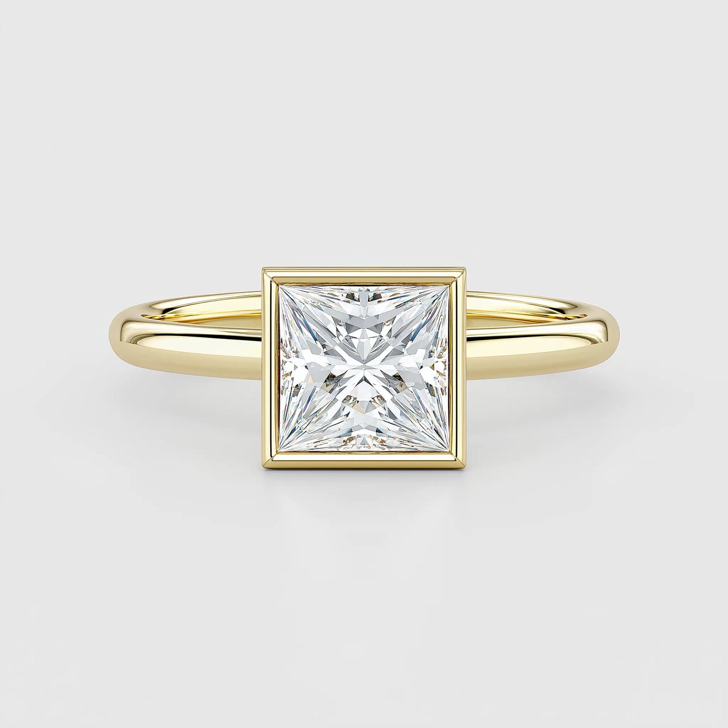 bezel princess solitaire engagement ring ag & co jewellery
