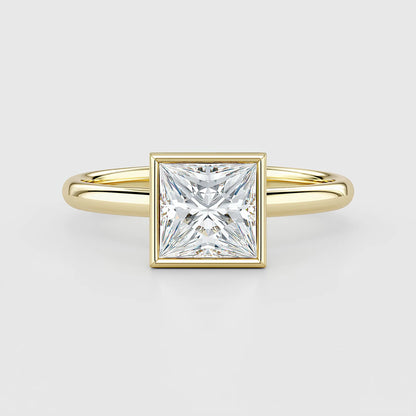 Bezel Princess Solitaire Engagement Ring AG & CO Jewellery
