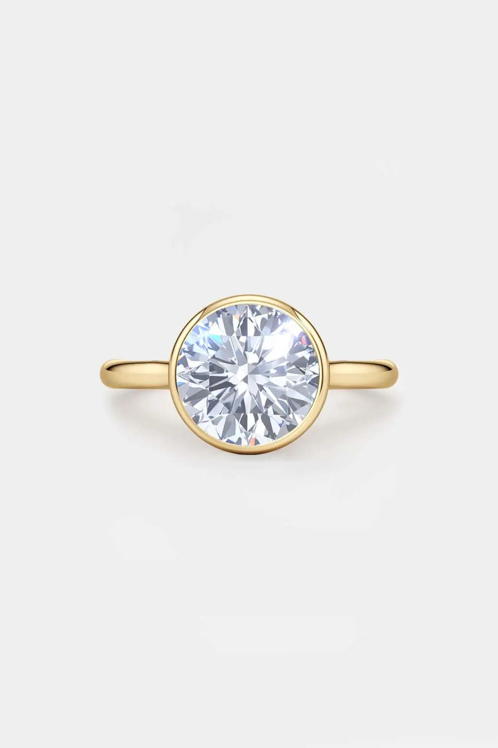 bezel round engagement ring 18k solid yellow gold ag & co jewellery