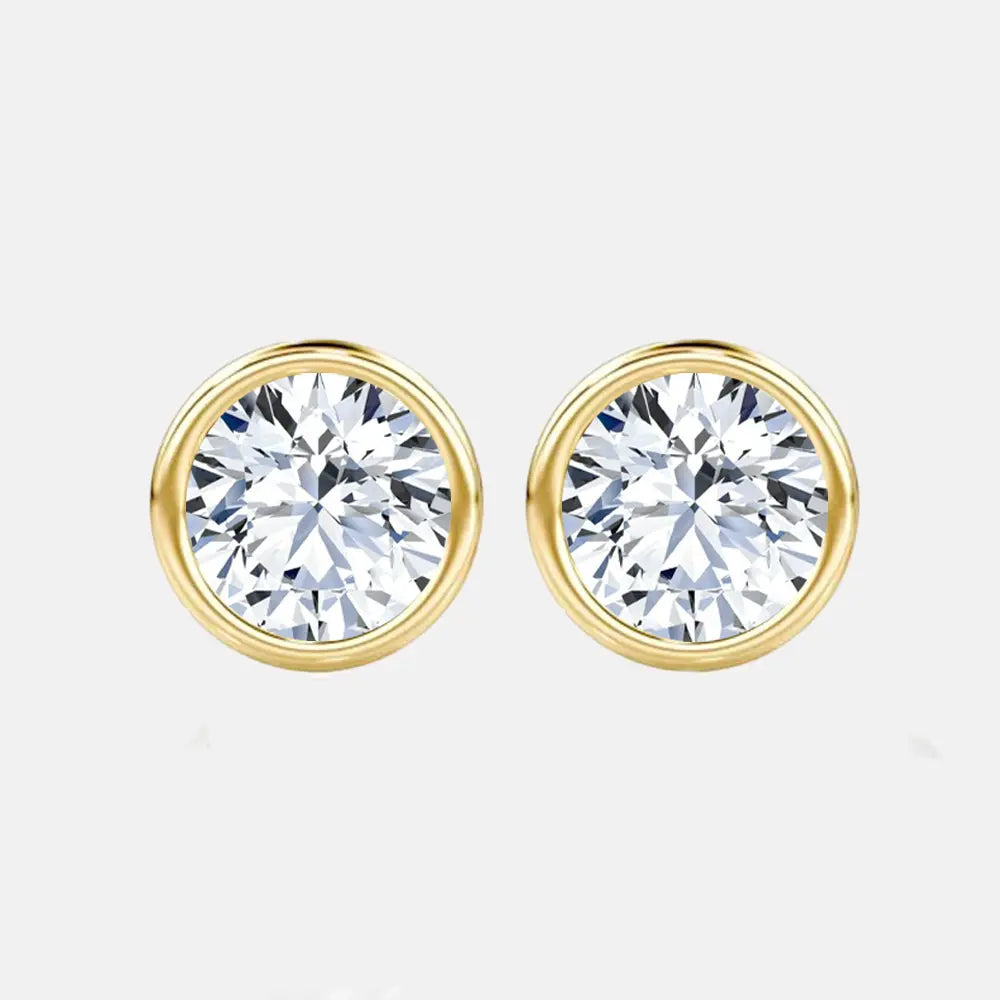bezel set stud diamond earrings 0.50ct – 6.00ct ag & co jewellery