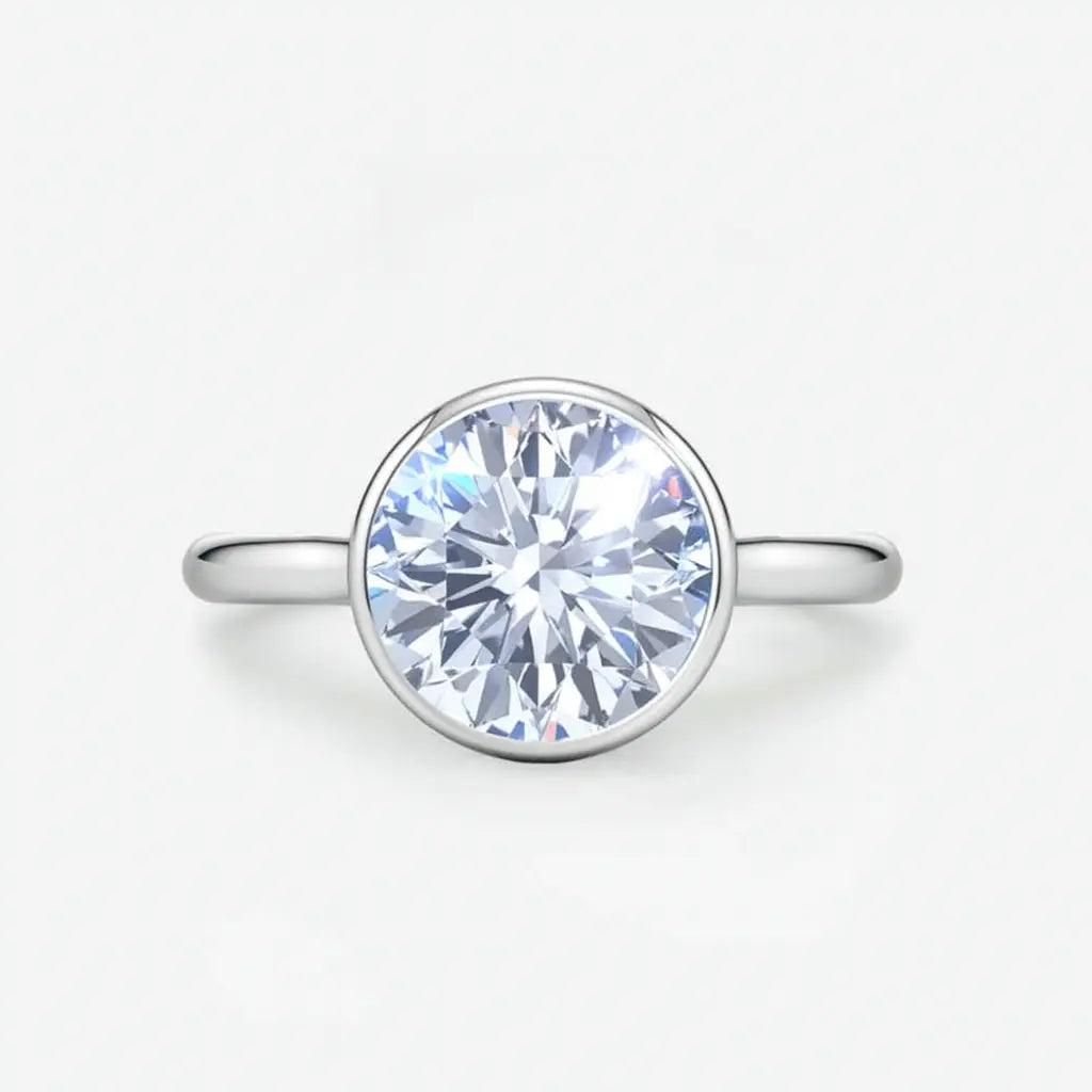 bezel solitaire diamond engagement ring ag & co jewellery