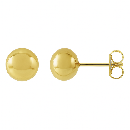 Ball Sphere Stud Earrings 14K Yellow 8mm AG & CO Jewellery
