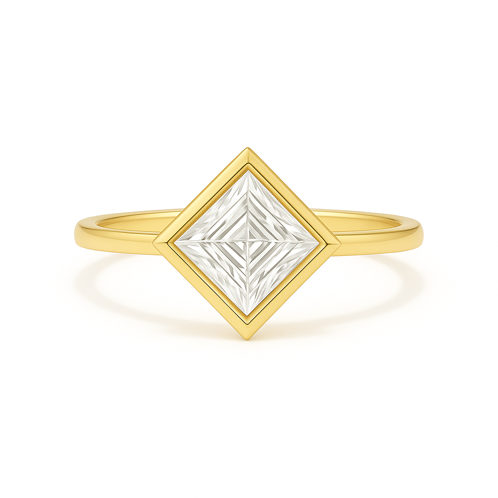 Prism - Asscher Bezel Set Diamond Engagement Ring AG & CO Jewellery