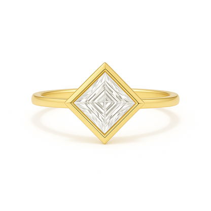 Prism - Asscher Bezel Set Diamond Engagement Ring AG & CO Jewellery