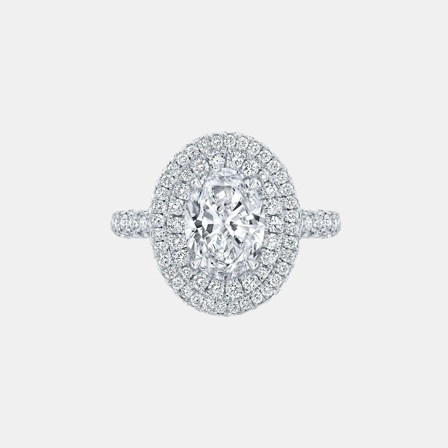 cassia – oval cut double halo engagement ring setting in white gold ag & co jewellery