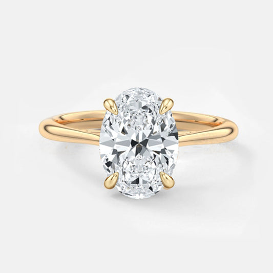 ELARA - Oval Cathedral Solitaire Engagement Ring AG & CO Jewellery