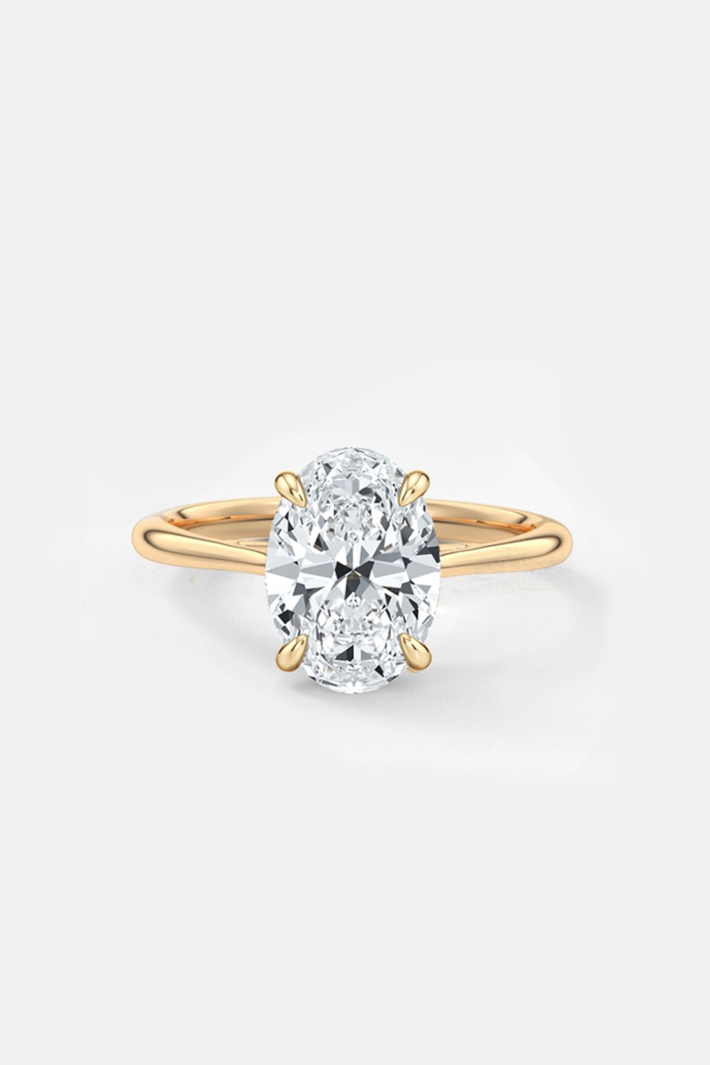 2.50CT Oval Solitaire Lab Grown Diamond Engagement Ring 14K Solid Yellow Gold AG & CO Jewellery
