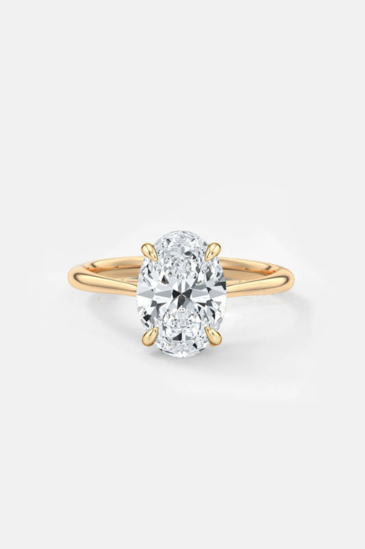2.50CT Oval Solitaire Lab Grown Diamond Engagement Ring 14K Solid Yellow Gold AG & CO Jewellery