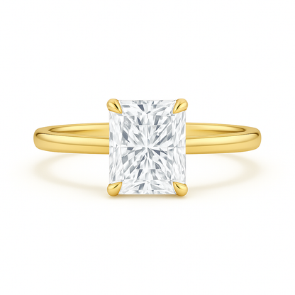 Radiant Solitaire with Hidden Halo Engagement Diamond Ring AG & CO Jewellery