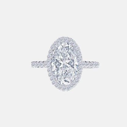 CELESTIA – Oval Halo Ring with Pavé Band AG & CO Jewellery