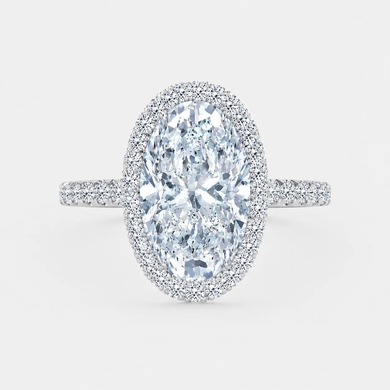 celestia – oval halo ring with pavé band ag & co jewellery
