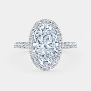 CELESTIA – Oval Halo Ring with Pavé Band