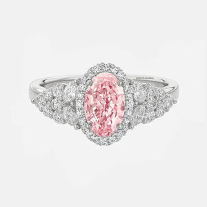 CELESTINA Pink Oval Diamond Cluster