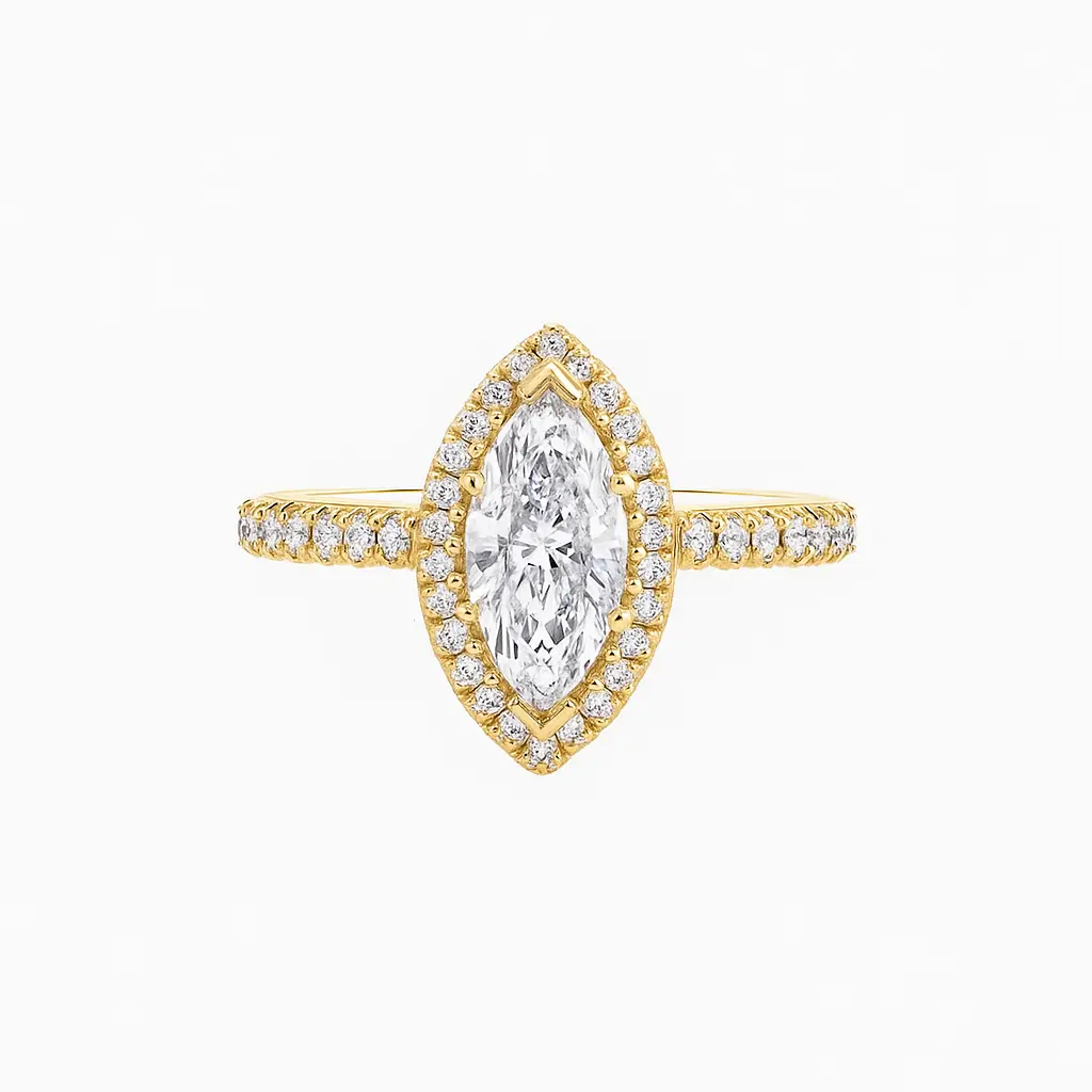 celestine -  marquise halo pavé ag & co jewellery