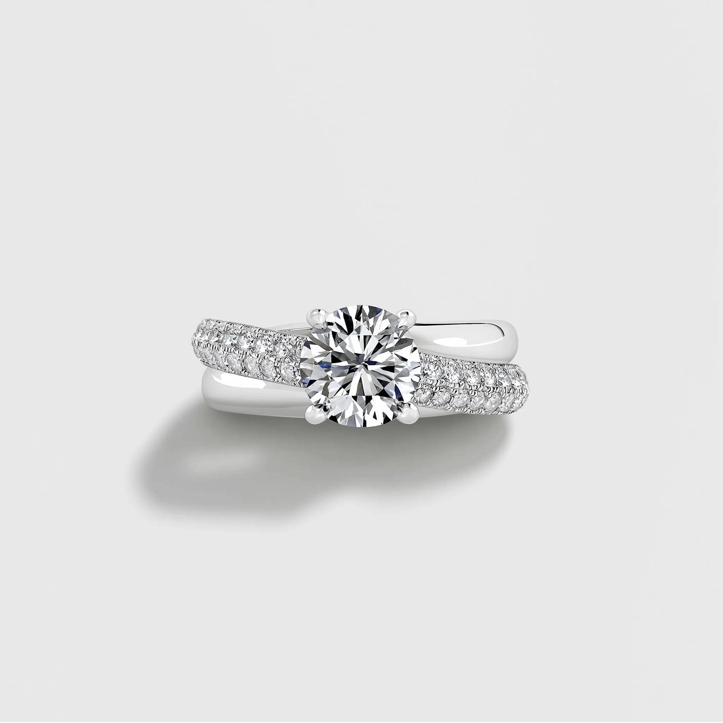 celina – modern twisted pavé solitaire ag & co jewellery