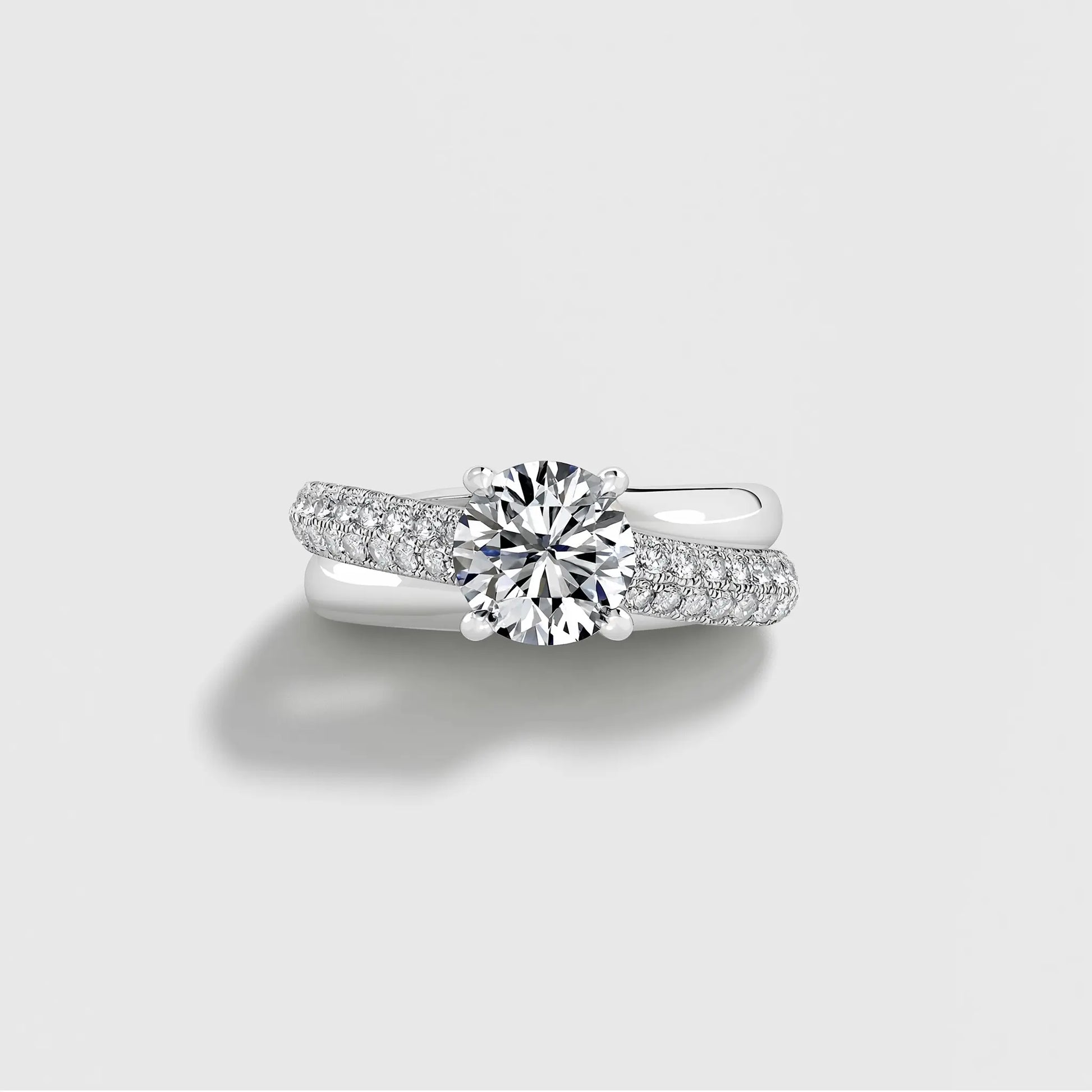 CELINA – Modern Twisted Pavé Solitaire AG & CO Jewellery