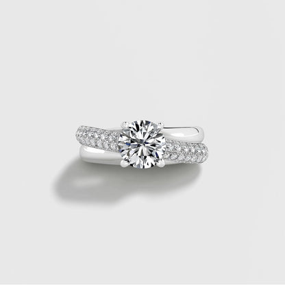 CELINA – Modern Twisted Pavé Solitaire AG & CO Jewellery