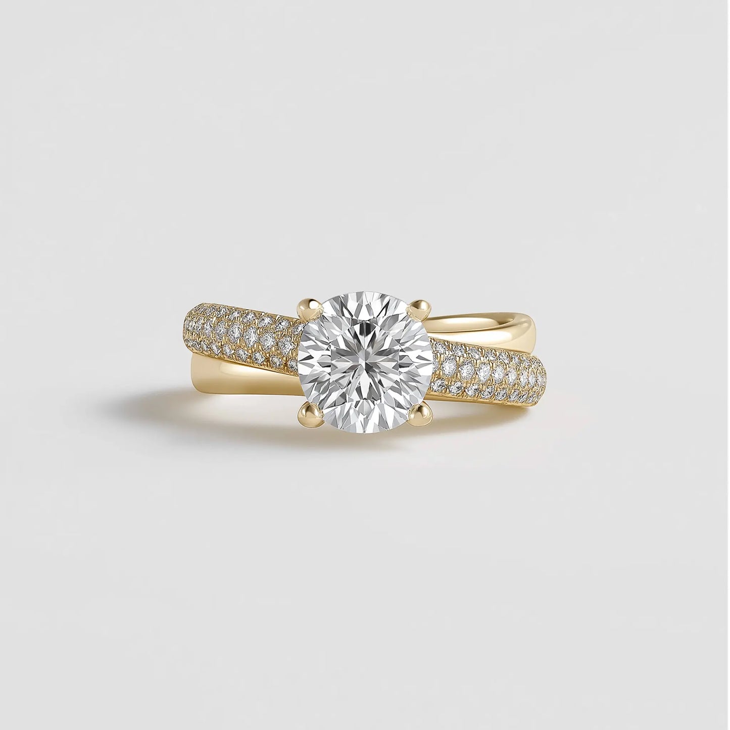 celina – modern twisted pavé solitaire ag & co jewellery