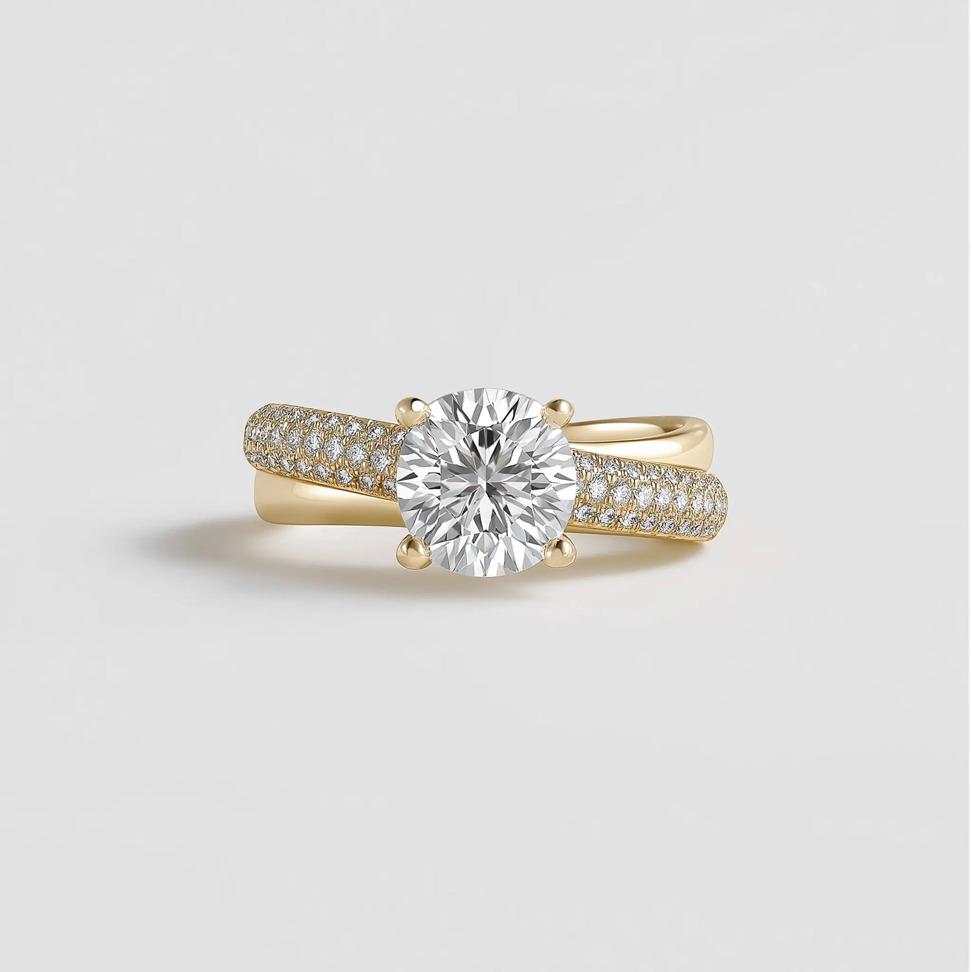 CELINA – Modern Twisted Pavé Solitaire AG & CO Jewellery