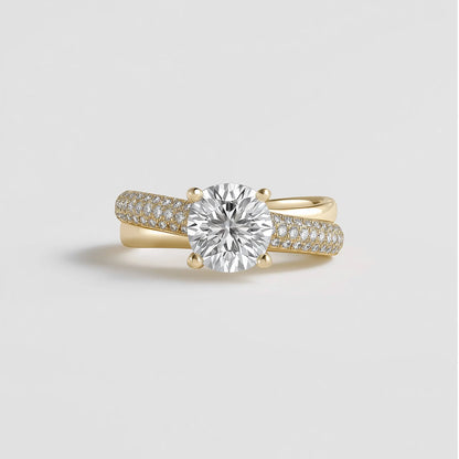 CELINA – Modern Twisted Pavé Solitaire AG & CO Jewellery