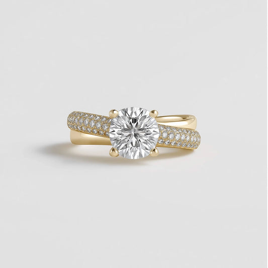 CELINA – Modern Twisted Pavé Solitaire AG & CO Jewellery