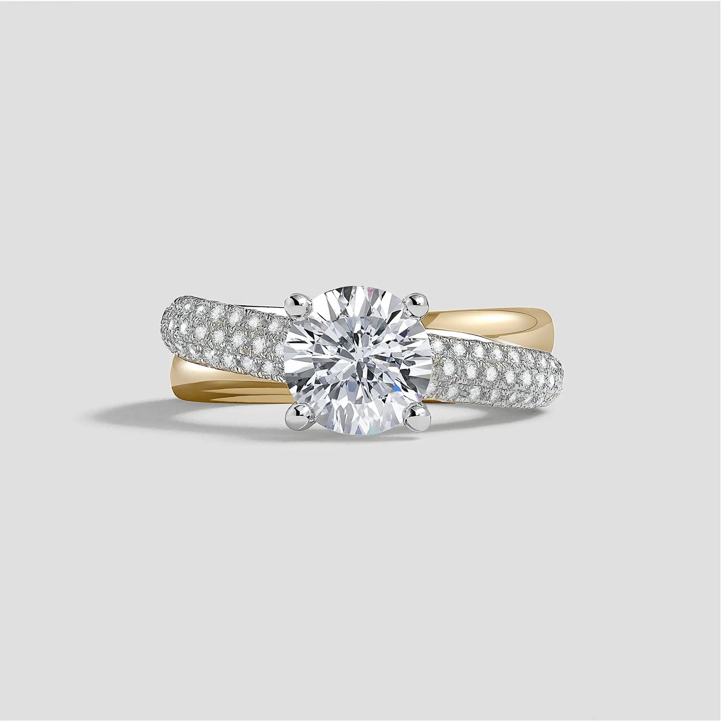 celina – modern twisted pavé solitaire ag & co jewellery